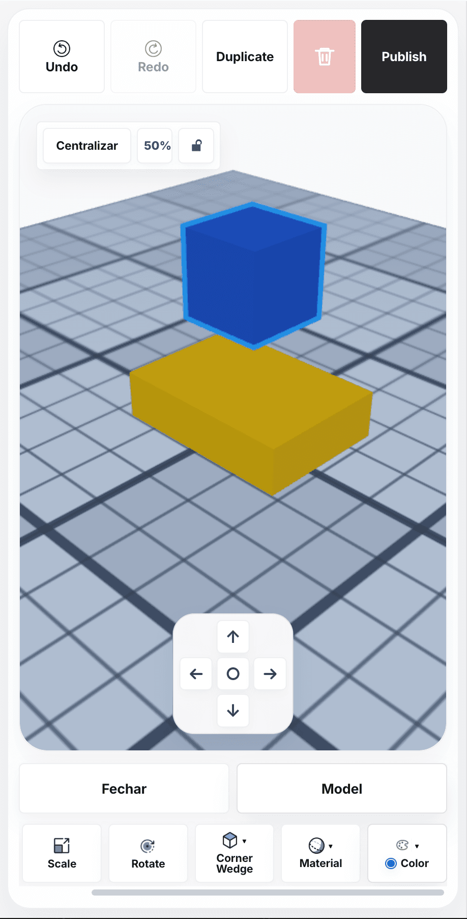 Tela mobile da solução Roblox